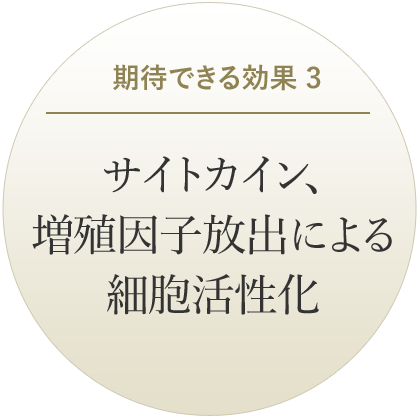 サイトカイン、増殖因子放出による細胞活性化