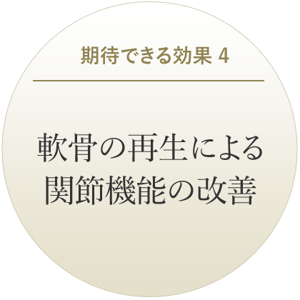 軟骨の再生による関節機能の改善